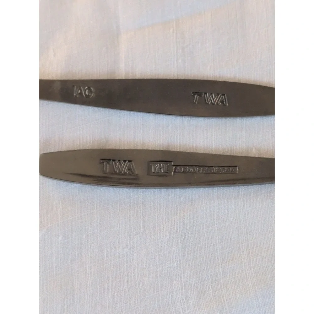 Vtg 1960's TWA 1st Class Silverware 2 Spoons IAG & THC Japan Flight Souvenir‎